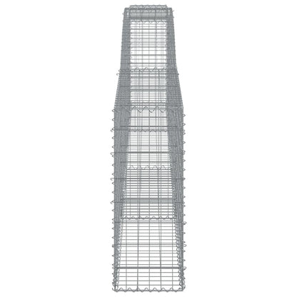 vidaXL Arched Gabion Baskets 8 pcs 400x30x80/100 cm Galvanised Iron