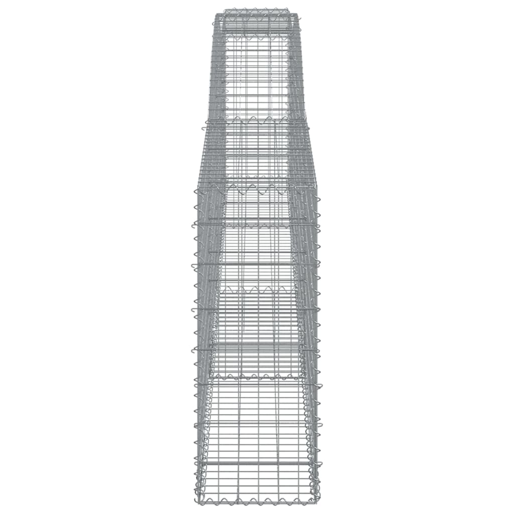 vidaXL Arched Gabion Baskets 9 pcs 400x30x80/100 cm Galvanised Iron