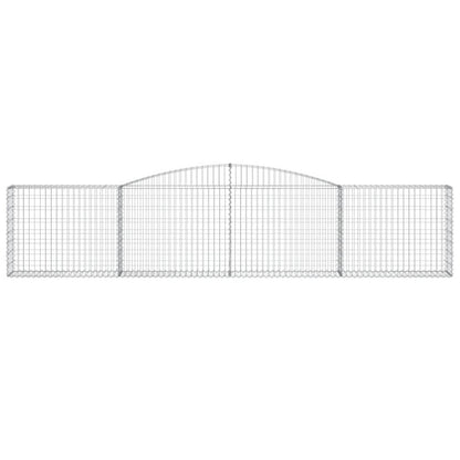 vidaXL Arched Gabion Baskets 10 pcs 400x30x80/100 cm Galvanised Iron