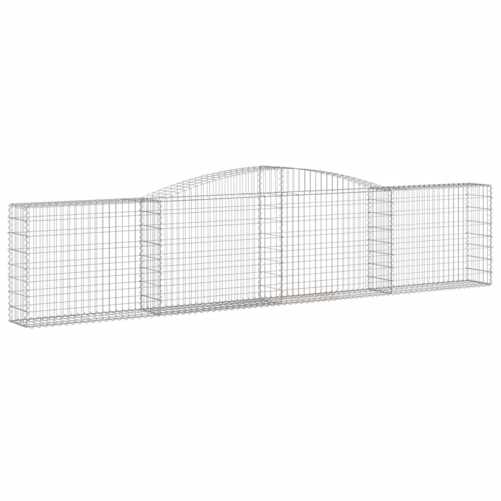 vidaXL Arched Gabion Baskets 15 pcs 400x30x80/100 cm Galvanised Iron