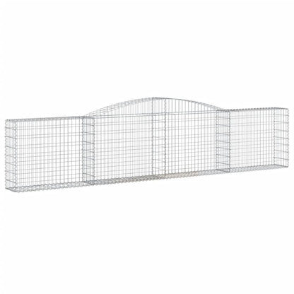 vidaXL Arched Gabion Baskets 15 pcs 400x30x80/100 cm Galvanised Iron