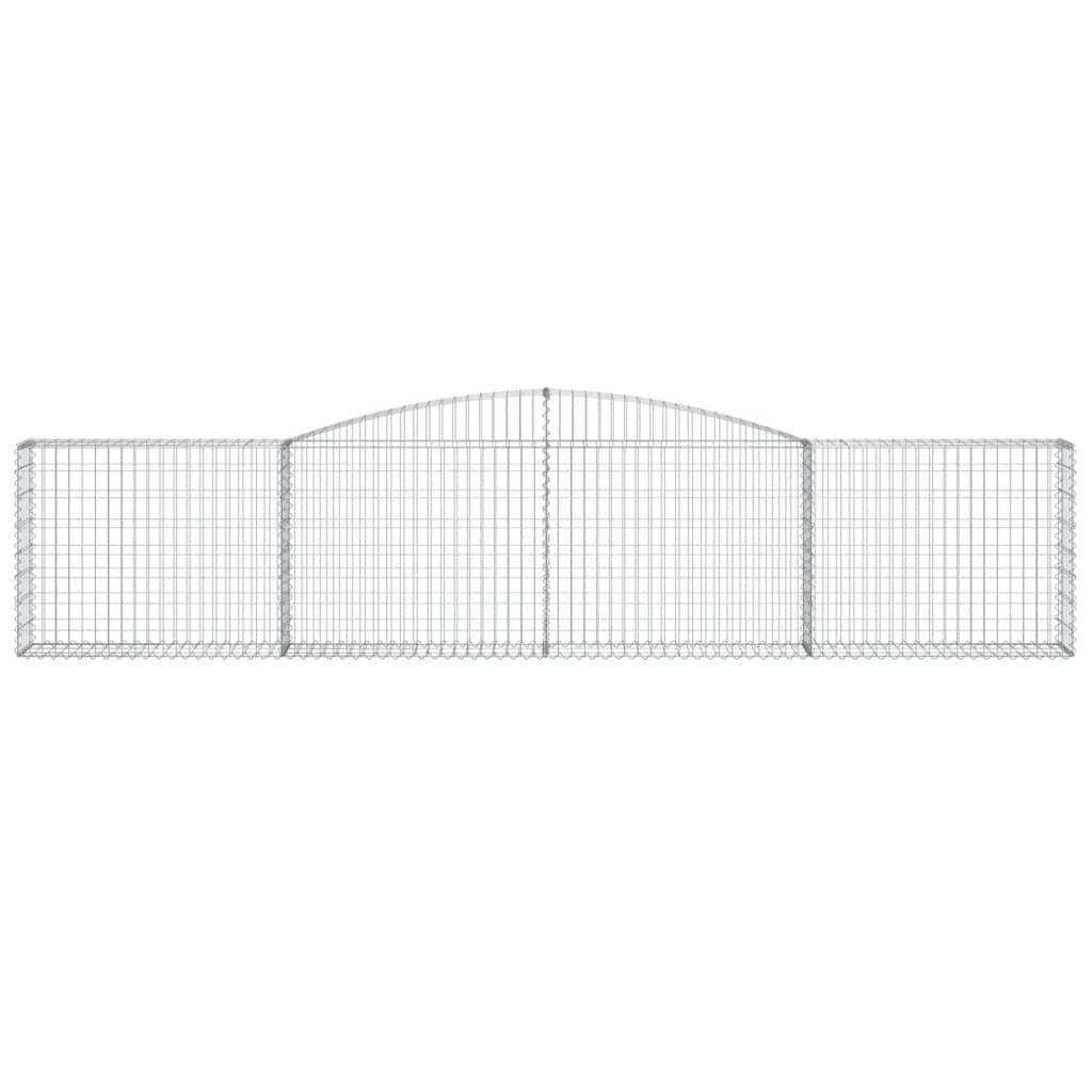 vidaXL Arched Gabion Baskets 15 pcs 400x30x80/100 cm Galvanised Iron