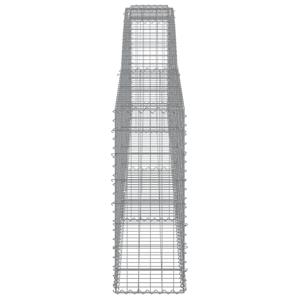 vidaXL Arched Gabion Baskets 15 pcs 400x30x80/100 cm Galvanised Iron