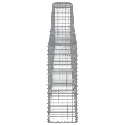 vidaXL Arched Gabion Baskets 15 pcs 400x30x80/100 cm Galvanised Iron