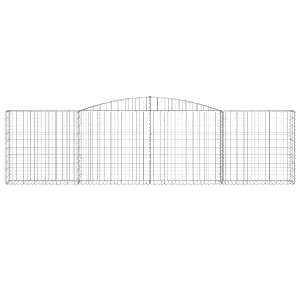 vidaXL Arched Gabion Baskets 4 pcs 400x30x100/120 cm Galvanised Iron