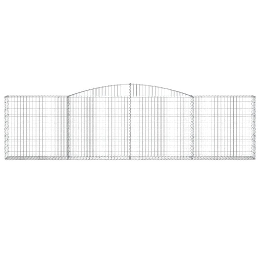 vidaXL Arched Gabion Baskets 6 pcs 400x30x100/120 cm Galvanised Iron