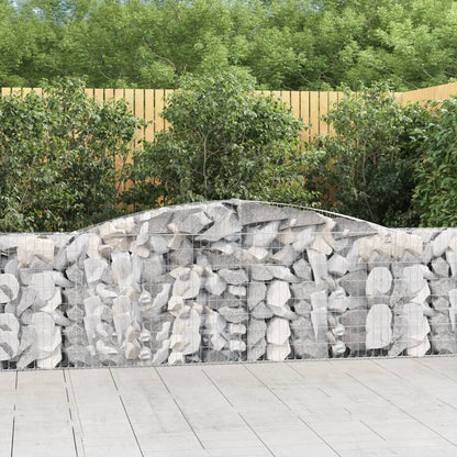 vidaXL Arched Gabion Baskets 7 pcs 400x30x100/120 cm Galvanised Iron