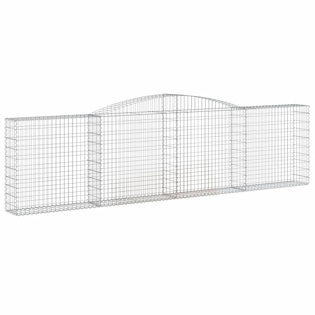 vidaXL Arched Gabion Baskets 8 pcs 400x30x100/120 cm Galvanised Iron