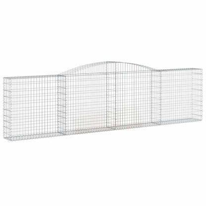 vidaXL Arched Gabion Baskets 8 pcs 400x30x100/120 cm Galvanised Iron