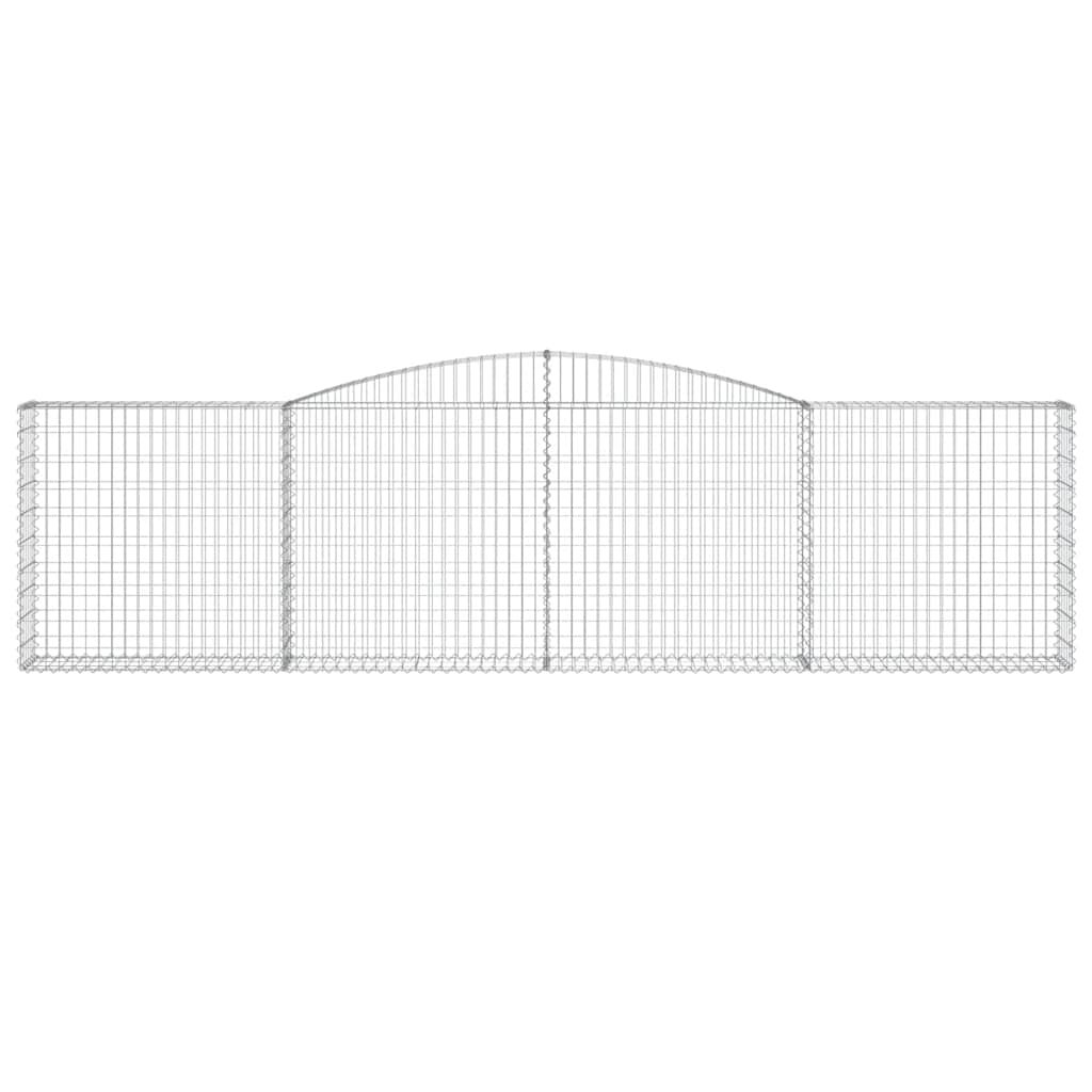 vidaXL Arched Gabion Baskets 8 pcs 400x30x100/120 cm Galvanised Iron