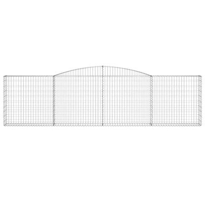 vidaXL Arched Gabion Baskets 8 pcs 400x30x100/120 cm Galvanised Iron