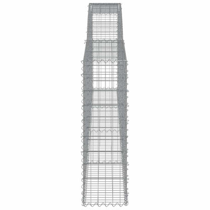 vidaXL Arched Gabion Baskets 8 pcs 400x30x100/120 cm Galvanised Iron