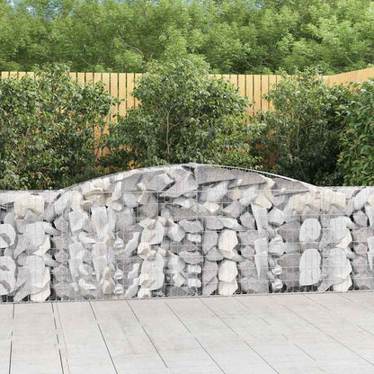 vidaXL Arched Gabion Baskets 8 pcs 400x30x100/120 cm Galvanised Iron