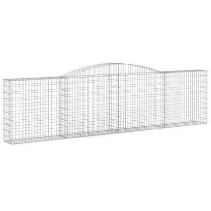 vidaXL Arched Gabion Baskets 9 pcs 400x30x100/120 cm Galvanised Iron