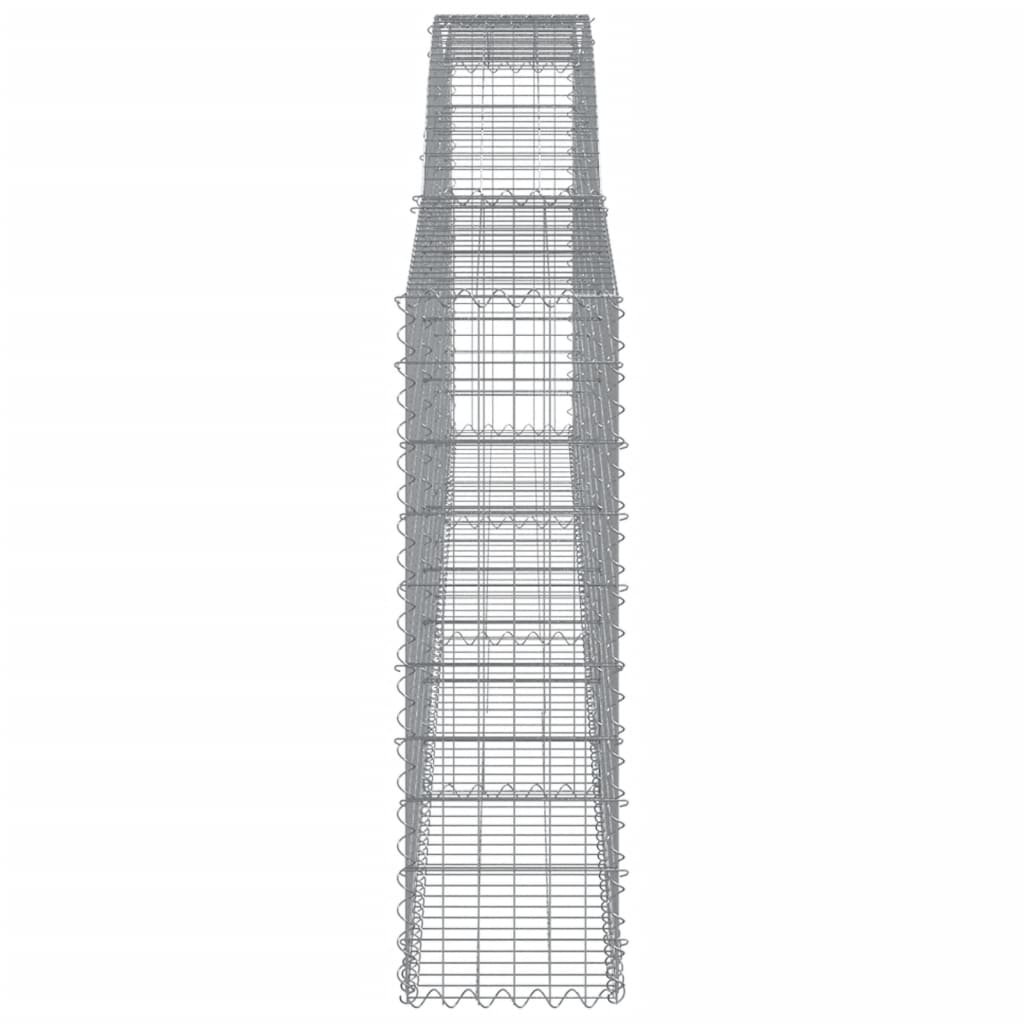 vidaXL Arched Gabion Baskets 9 pcs 400x30x100/120 cm Galvanised Iron