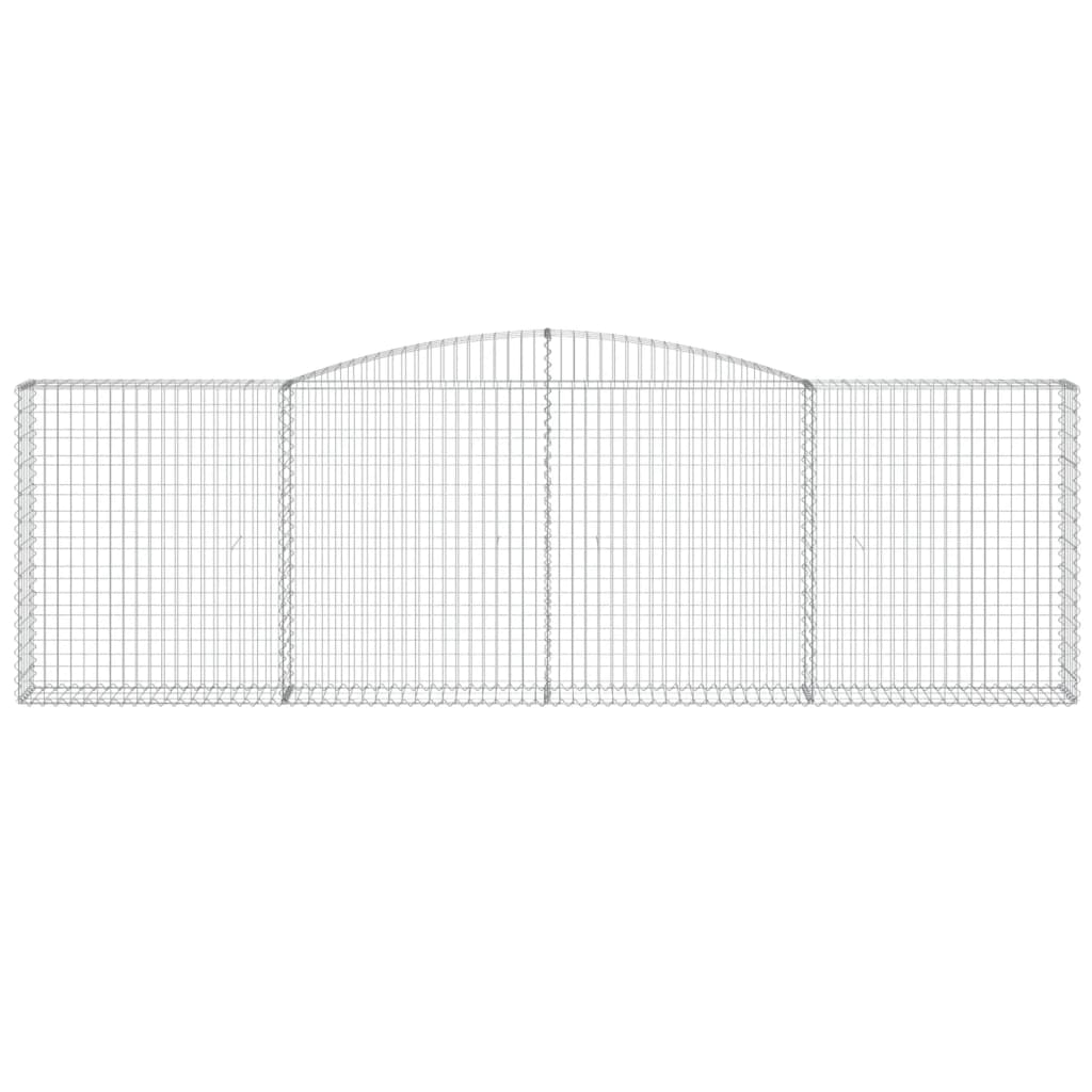 vidaXL Arched Gabion Baskets 8 pcs 400x30x120/140 cm Galvanised Iron