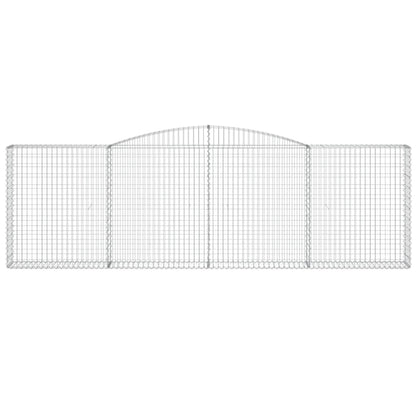 vidaXL Arched Gabion Baskets 8 pcs 400x30x120/140 cm Galvanised Iron
