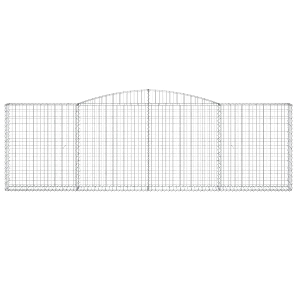 vidaXL Arched Gabion Baskets 9 pcs 400x30x120/140 cm Galvanised Iron