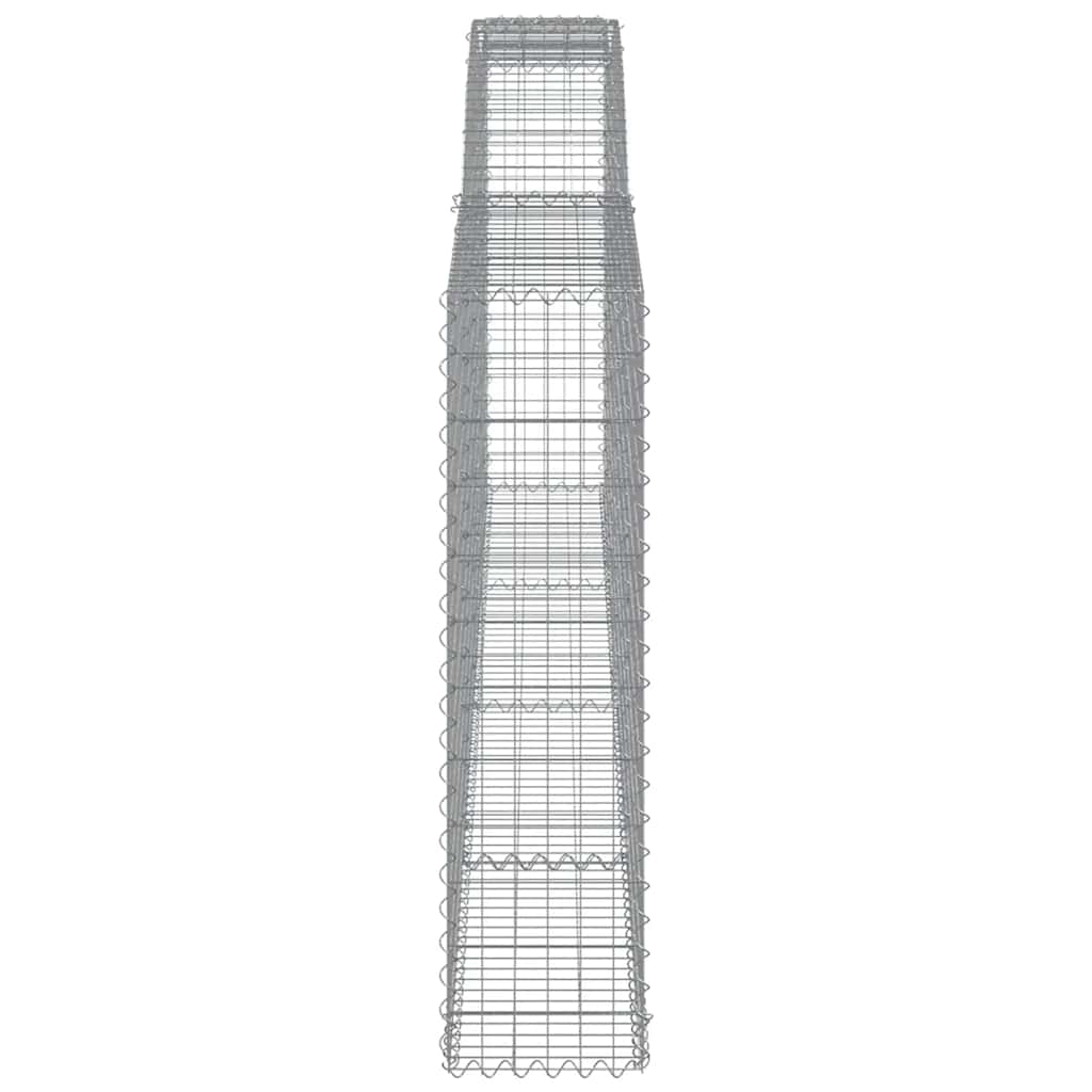 vidaXL Arched Gabion Baskets 9 pcs 400x30x120/140 cm Galvanised Iron
