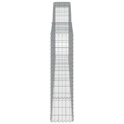 vidaXL Arched Gabion Baskets 9 pcs 400x30x120/140 cm Galvanised Iron