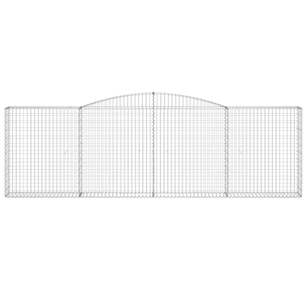 vidaXL Arched Gabion Baskets 10 pcs 400x30x120/140 cm Galvanised Iron