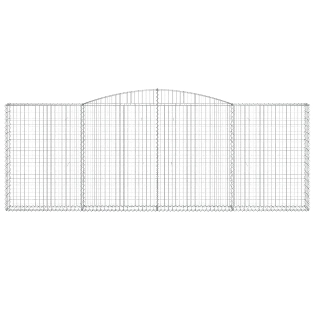 vidaXL Arched Gabion Baskets 4 pcs 400x30x140/160 cm Galvanised Iron