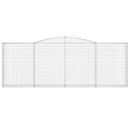 vidaXL Arched Gabion Baskets 4 pcs 400x30x140/160 cm Galvanised Iron