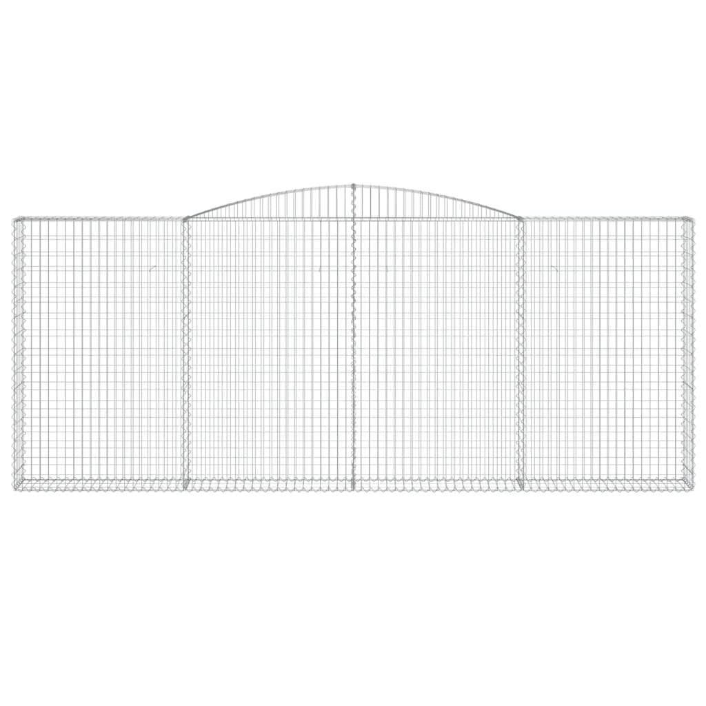 vidaXL Arched Gabion Baskets 2 pcs 400x30x160/180 cm Galvanised Iron