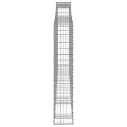 vidaXL Arched Gabion Baskets 2 pcs 400x30x160/180 cm Galvanised Iron