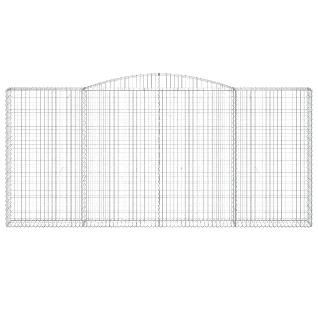 vidaXL Arched Gabion Baskets 2 pcs 400x30x180/200 cm Galvanised Iron