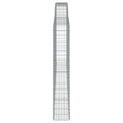vidaXL Arched Gabion Baskets 2 pcs 400x30x180/200 cm Galvanised Iron