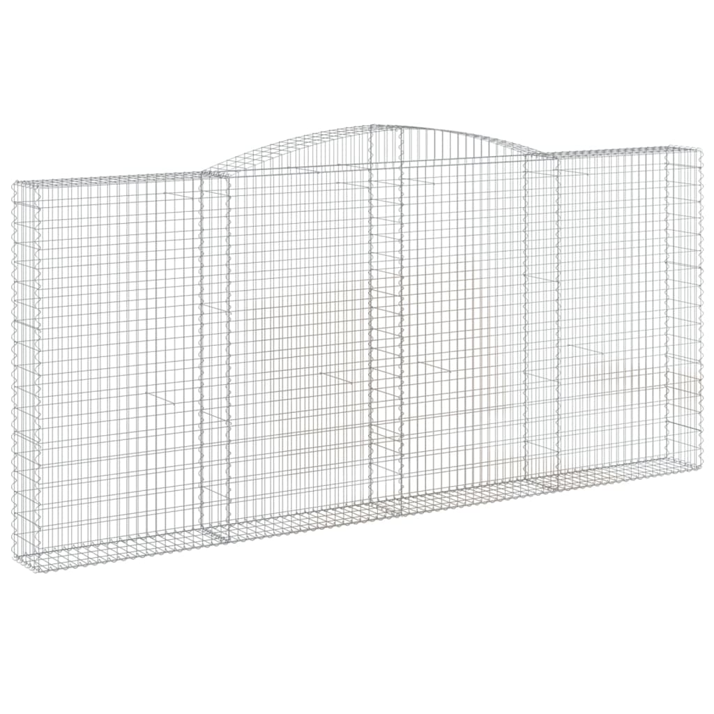 vidaXL Arched Gabion Baskets 3 pcs 400x30x180/200 cm Galvanised Iron