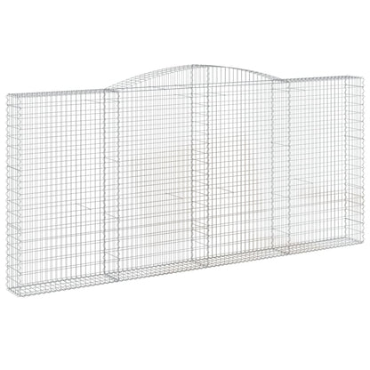 vidaXL Arched Gabion Baskets 3 pcs 400x30x180/200 cm Galvanised Iron