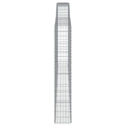 vidaXL Arched Gabion Baskets 3 pcs 400x30x180/200 cm Galvanised Iron
