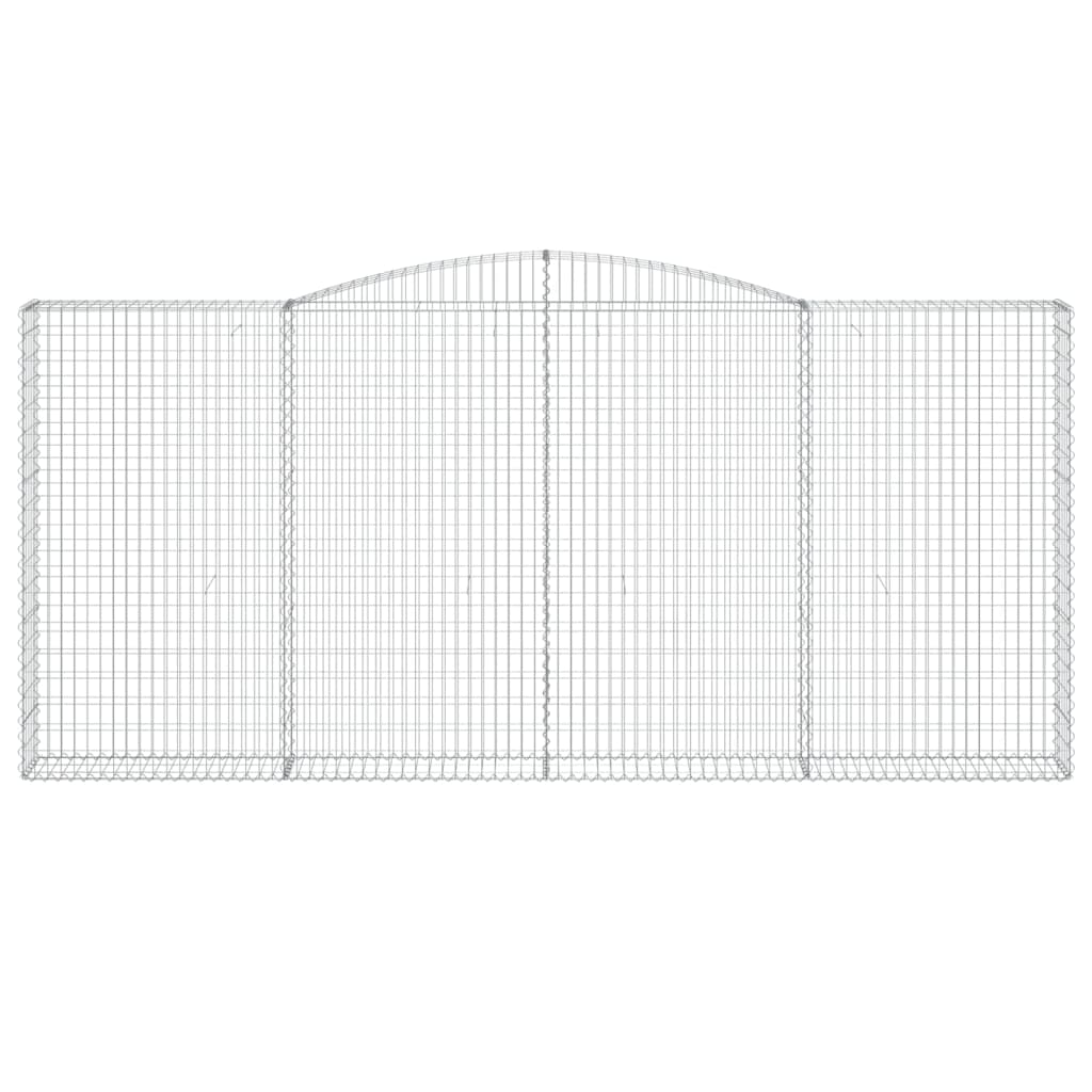 vidaXL Arched Gabion Baskets 4 pcs 400x30x180/200 cm Galvanised Iron