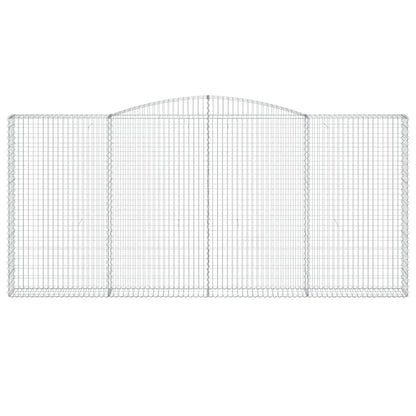 vidaXL Arched Gabion Baskets 4 pcs 400x30x180/200 cm Galvanised Iron