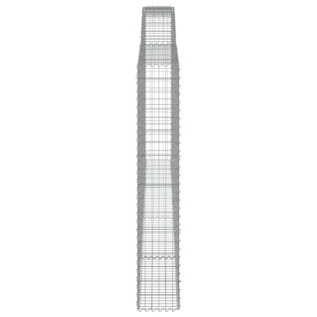 vidaXL Arched Gabion Baskets 4 pcs 400x30x180/200 cm Galvanised Iron