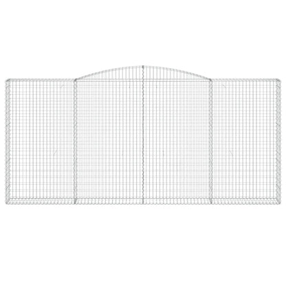 vidaXL Arched Gabion Baskets 8 pcs 400x30x180/200 cm Galvanised Iron