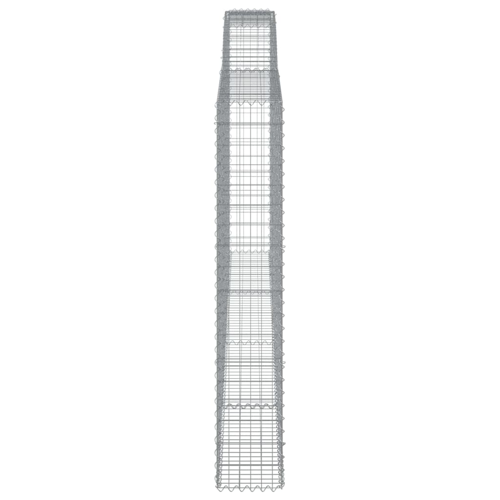 vidaXL Arched Gabion Baskets 9 pcs 400x30x180/200 cm Galvanised Iron