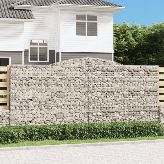 vidaXL Arched Gabion Baskets 10 pcs 400x30x180/200 cm Galvanised Iron