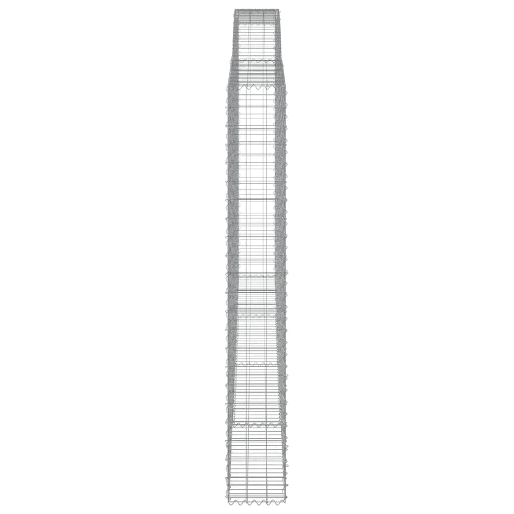 vidaXL Arched Gabion Baskets 4 pcs 400x30x220/240 cm Galvanised Iron
