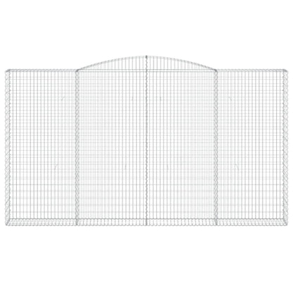 vidaXL Arched Gabion Baskets 7 pcs 400x30x220/240 cm Galvanised Iron