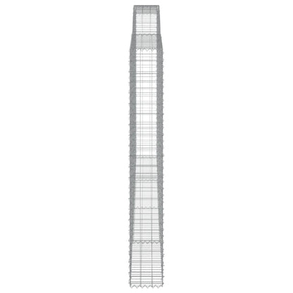 vidaXL Arched Gabion Baskets 7 pcs 400x30x220/240 cm Galvanised Iron