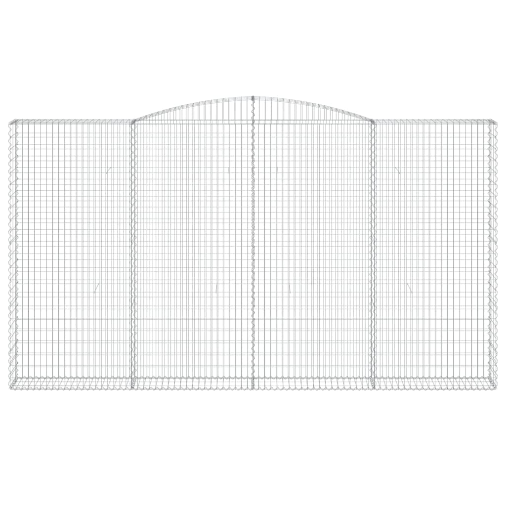 vidaXL Arched Gabion Baskets 10 pcs 400x30x220/240 cm Galvanised Iron