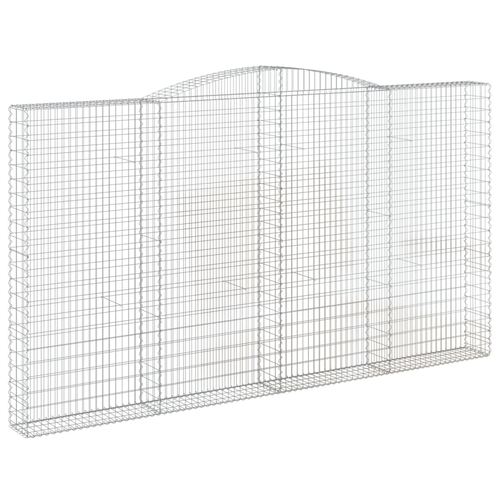 vidaXL Arched Gabion Baskets 15 pcs 400x30x220/240 cm Galvanised Iron