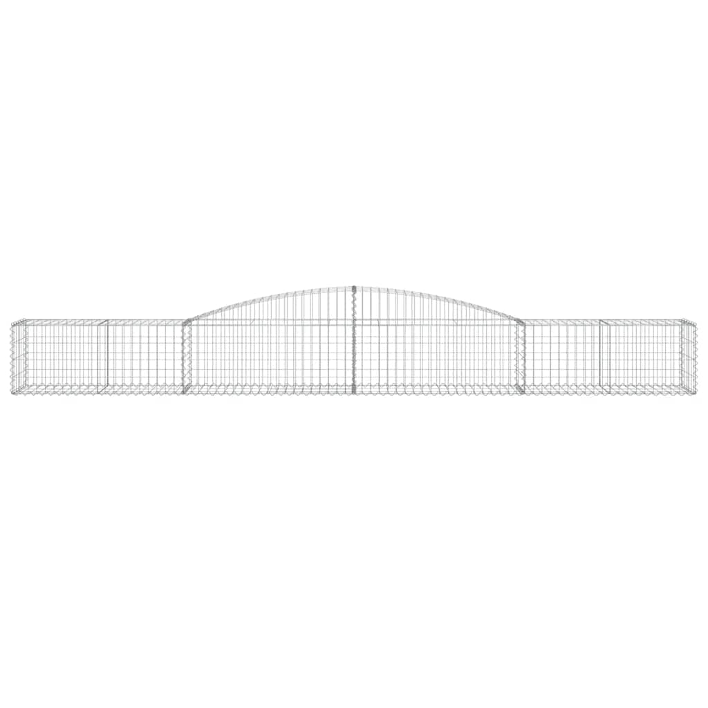 vidaXL Arched Gabion Baskets 2 pcs 400x50x40/60 cm Galvanised Iron