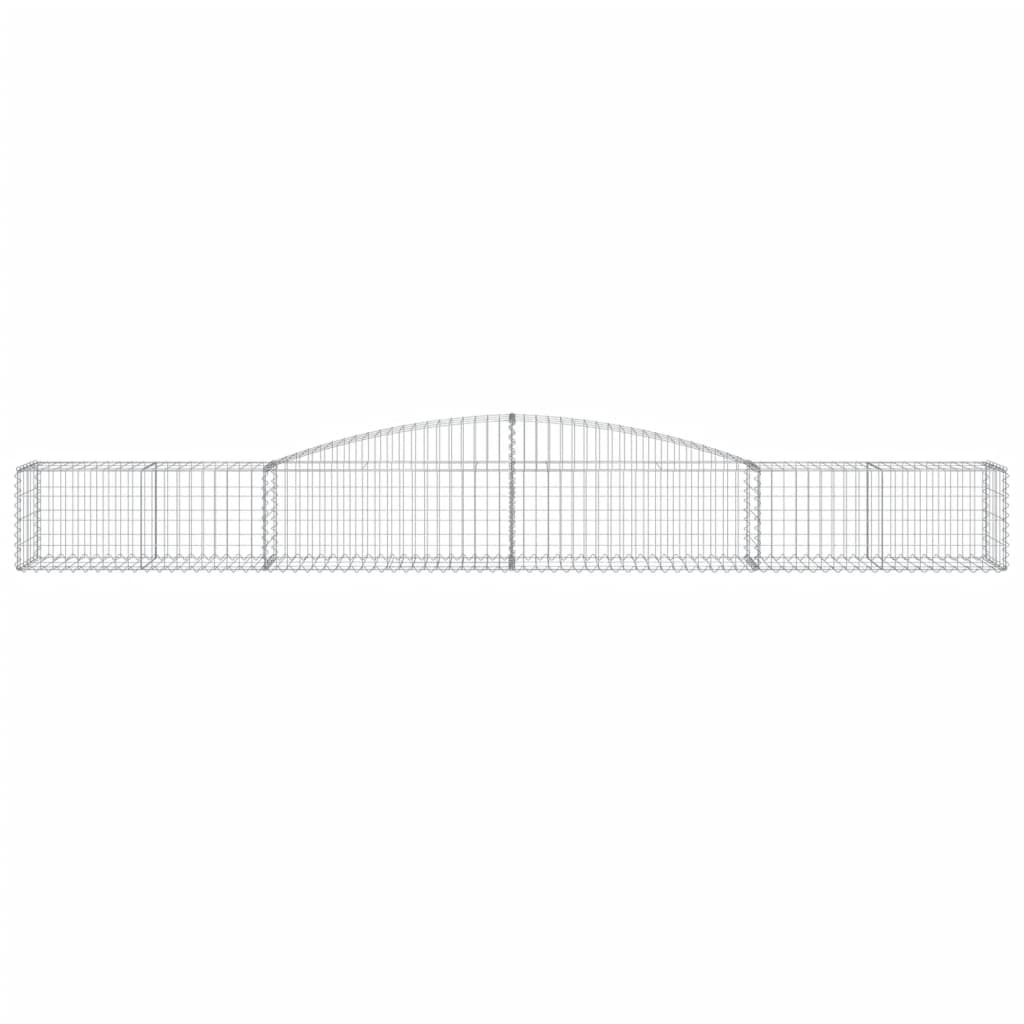 vidaXL Arched Gabion Baskets 3 pcs 400x50x40/60 cm Galvanised Iron