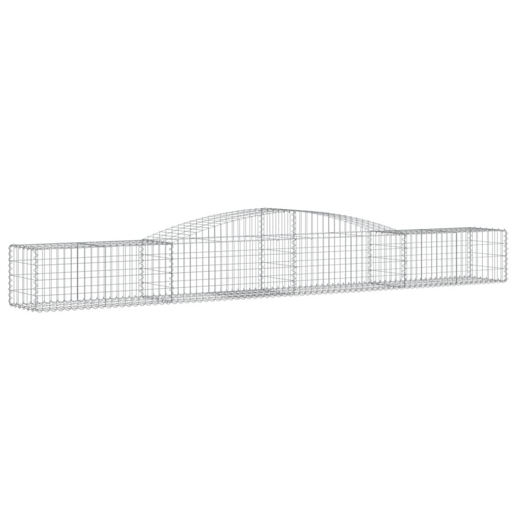 vidaXL Arched Gabion Baskets 7 pcs 400x50x40/60 cm Galvanised Iron