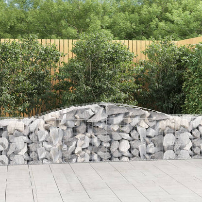 vidaXL Arched Gabion Baskets 2 pcs 400x50x60/80 cm Galvanised Iron