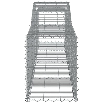 vidaXL Arched Gabion Baskets 3 pcs 400x50x60/80 cm Galvanised Iron